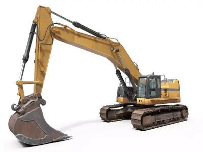 Crawler excavator Low-poly 3D model