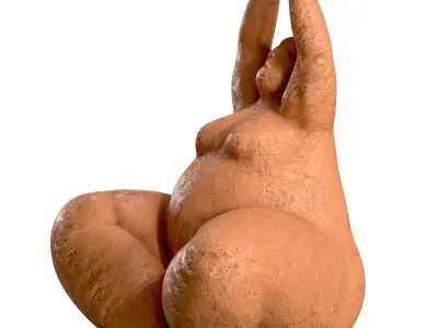 Fat Lady Yoga Low-poly 3D model