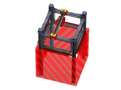 isometrical scaffolding 1x1 section Low-poly 3D model