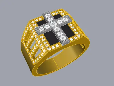 Mens Cross Ring 3D print model