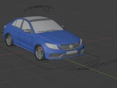 Mercedes AMG C63 Low-poly 3D model