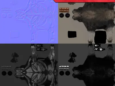 Moose Female Animated 3D model