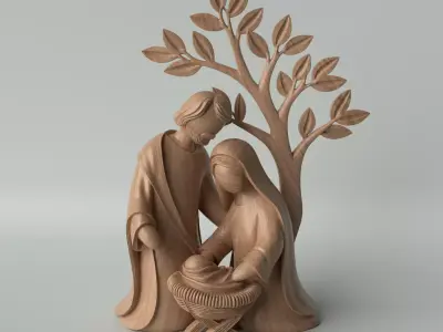 Nativity Scene Statue  Holy Family 3D Printable Sculpture 3D print model