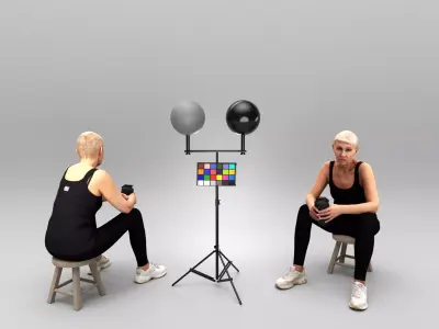 Woman in sportswear holding water bottle 430 Low-poly 3D model