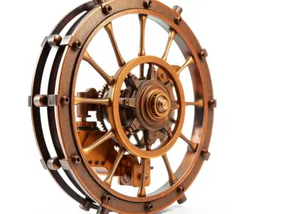 Steampunk Gear Wheel model pack Low-poly 3D model