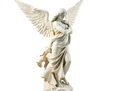 Winged Victory Statue Draped Sculpture model pack Low-poly 3D model