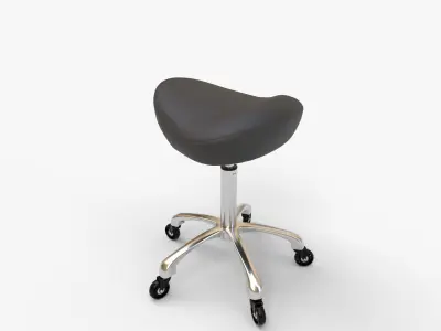 Taburete de silla de montar con ruedas 3D model