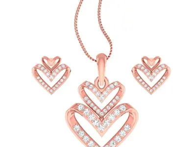 Pendant Earrings combo - 1156 3D print model