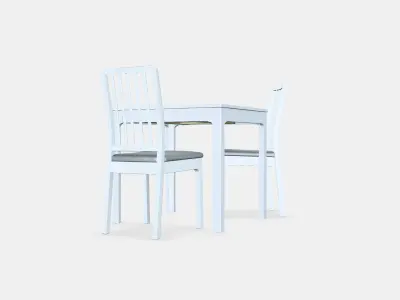 EKEDALEN - EKEDALEN Table and 2 chairs 2 Low-poly 3D model