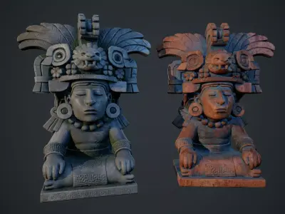 Aztec Statue 03 PBR Low-poly 3D model