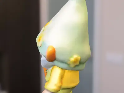 Garden Gnome with Carrot Low-poly 3D model