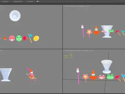 Cartoon cocktail drink decorations Low-poly 3D model