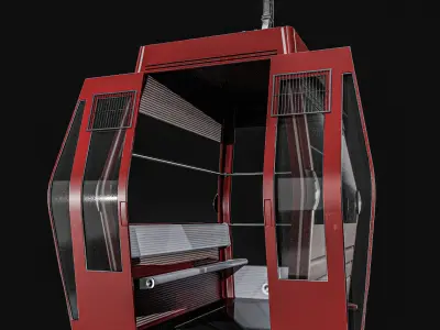 Cable Car Low-poly 3D model