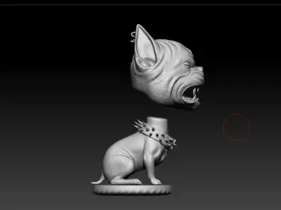 Dog in a car from the game Cyberpunk 2077 3D print model