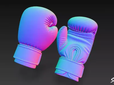 Black Boxing Gloves Low-poly 3D model