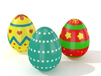 Easter eggs 10 Styles Low-poly 3D model
