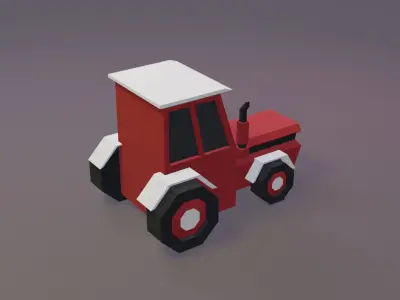 Tractor Low-poly 3D model