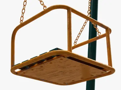 Playground metal swing 02 3D model