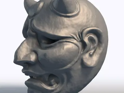 Japanese Hannya Mask Traditional Oni Demon Art  3D print model