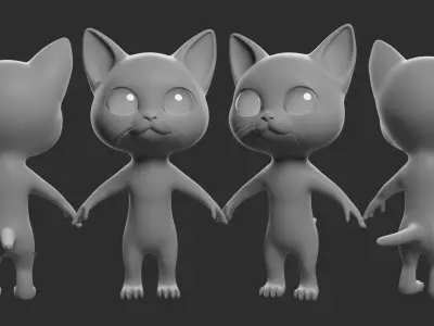 Cat Cartoon  Low-poly 3D model buy