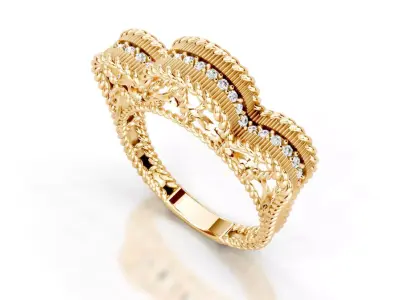 Turkey Style Gold Ring  3DM STL Files 3D print model