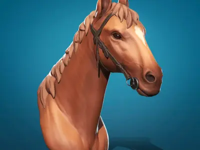Head of Horse low poly model Low-poly 3D model