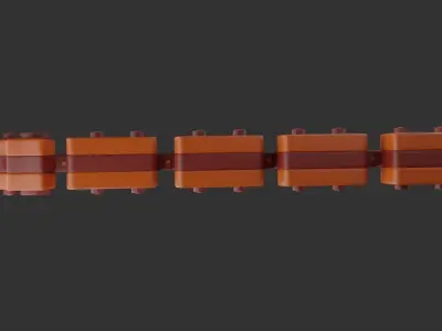Train Set orange lego brick 3D print model
