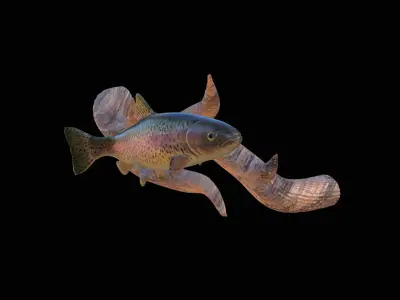 RAINBOW UNDERWATER STATUE ON THE WALL DETAILED TEXTURE 3D print model