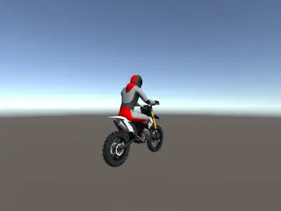 Low Poly Dirt Bike With Rider-5 Low-poly 3D model