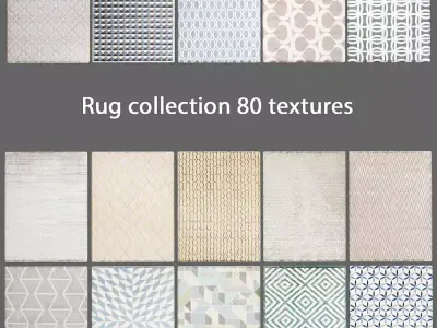 Rugs colection 80 textures Low-poly 3D model