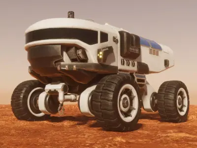 Mars cargo rover Unity asset Low-poly 3D model