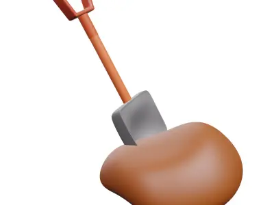 Shovel Icon Low-poly 3D model