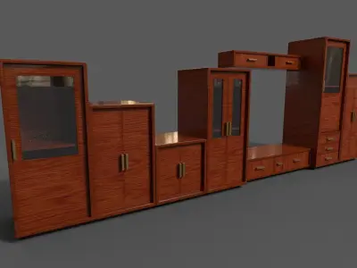 Pack 2 Sets Modern Furniture 3D Model Low-poly 3D model