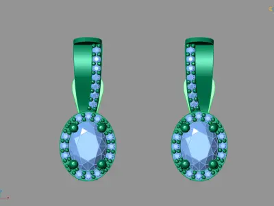 Women Earrings 3DM STL Womens Earring Renders 3D print models   3D print model 12