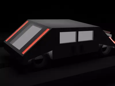 A Modular Stylized Car Low-poly 3D model