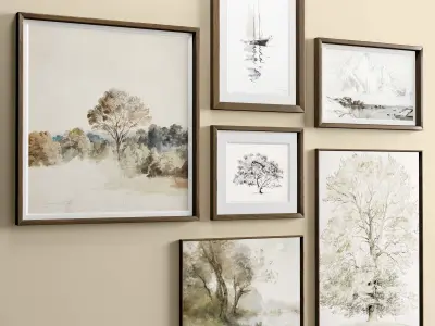 Minimal Photo Frame Set-16 Low-poly 3D model