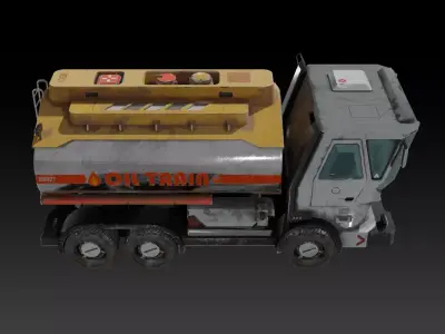Sci-fi Oil Tanker Low-poly 3D model
