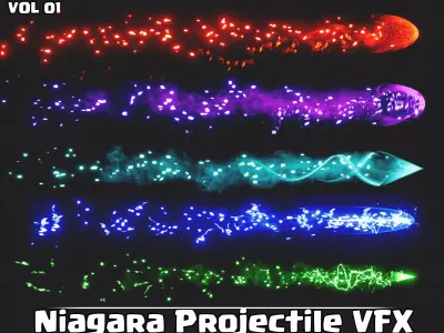 Niagara Projectiles VFX VOL01 Low-poly 3D model