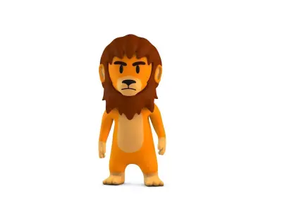 Cartoon Lion Character Low-poly 3D model