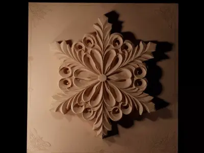 Snowflake CNC 3d Print High Relief Sand Casting 3D print model