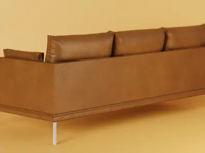 Leather Couch Low-poly 3D model