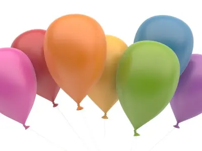 Ballons colorful balloons Low-poly 3D model
