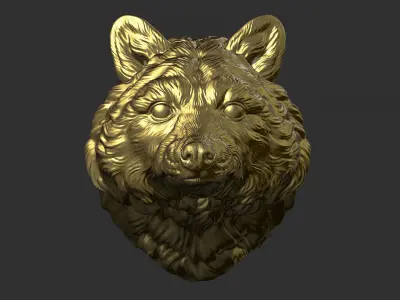 Raccoon head 3D print model