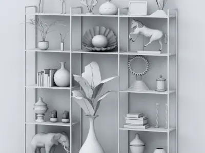 Decorative shelf Low-poly 3D model