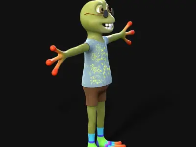 Low-poly frog Low-poly 3D model