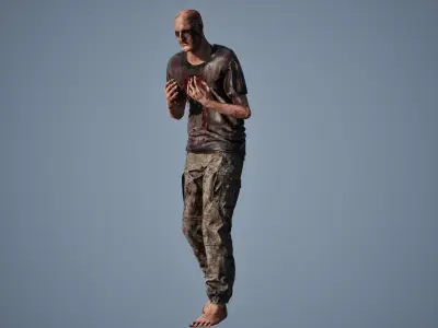 Rigged Horror Zombie - 4K PBR UE4 UE5 Asset Low-poly 3D model