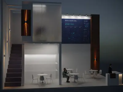 HIGH QUALITY Exhibition Stand - size 1000cm x 600cm  3D model