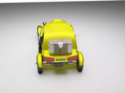 Low Poly Car with box Low-poly 3D model