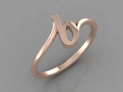 Alphabet Ring  B 3D print model