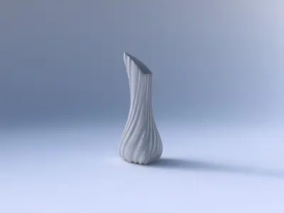 Vase puffy tappered triangle with twisted smooth ribbons    3D print model purchase